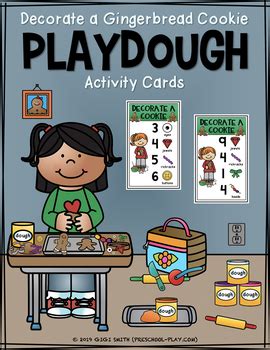 Decorate a Gingerbread Cookie Playdough Activity Cards