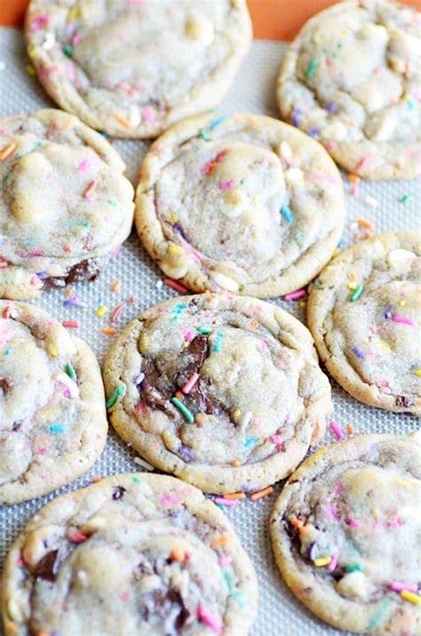 Cake Batter Chocolate Chip Cookies From Scratch Recipe