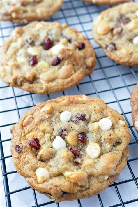 Thick and Chewy White Chocolate Cranberry Cookies