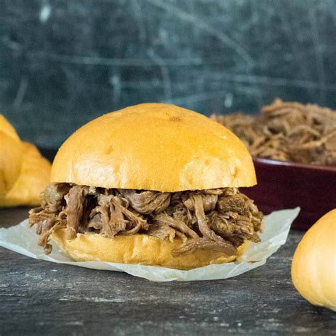 Slow Cooker Shredded Beef Sandwiches - Fox Valley Foodie