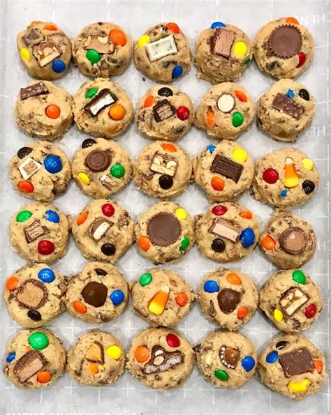 Leftover Halloween Candy Cookie Dough - The BakerMama