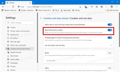Allow or Block Third-party Cookies in Microsoft Edge