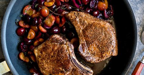 Pork Chops With Brandied Cherries - The New York Times