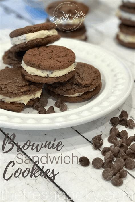 Brownie Sandwich Cookies with Cookie Dough Frosting