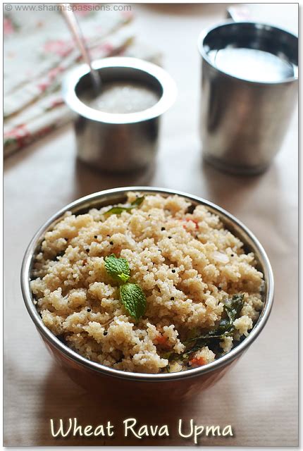 Wheat Rava Upma Recipe - Sharmis Passions