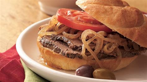 Slow-Cooker Hot Roast Beef Sandwiches au Jus Recipe