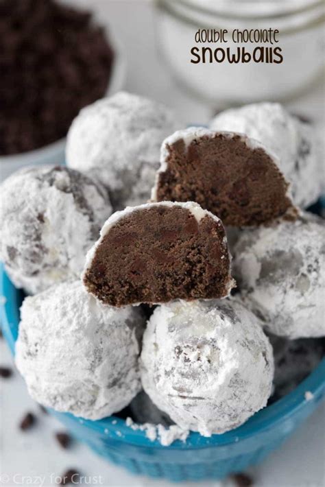 Double Chocolate Snowball Cookies - Crazy for Crust