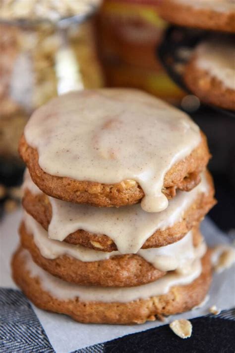 Chewy Iced Pumpkin Oatmeal Cookies | The Novice Chef