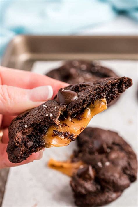 Salted Caramel Chocolate Cookies Recipe- Shugary Sweets