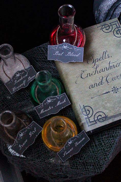 Free Printable Spell Book Cover and Potion Labels - Rain …