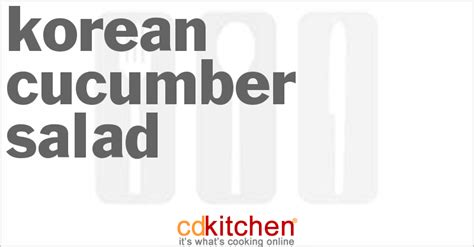 Korean Cucumber Salad Recipe | CDKitchen.com