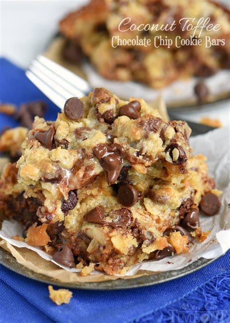 Coconut Toffee Chocolate Chip Cookie Bars Recipe