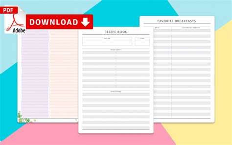 Recipe Book Templates - Download PDF - OnPlanners