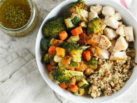 Roasted Vegetable and Chicken Quinoa Bowls for Two
