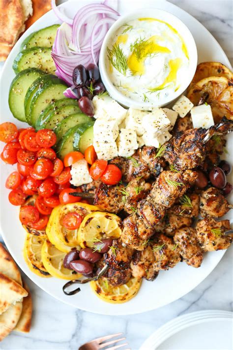 Greek Chicken Kabobs - Damn Delicious