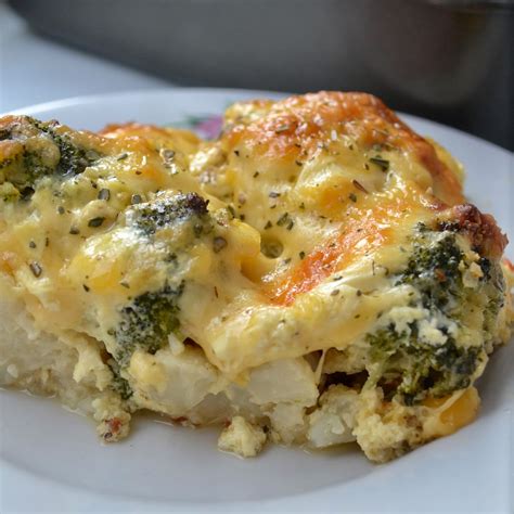 Keto Cheesy Broccoli Cauliflower Bake - Tastylicious