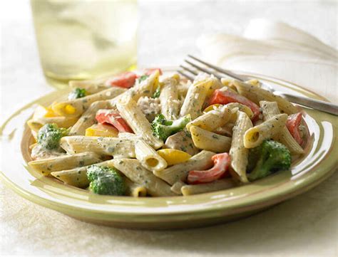 Creamy Basil Pasta With Chicken & Vegetables Recipe