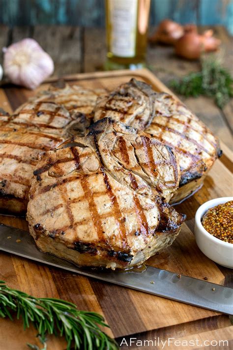 Grilled Porterhouse Pork Chops - A Family Feast®