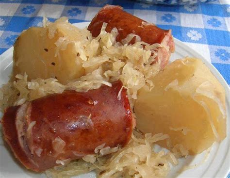 Polish Sausage Sauerkraut & Potatoes - Crockpot Recipe