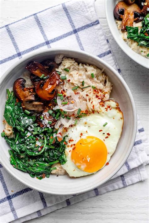 Savory Oatmeal with Egg Breakfast - FeelGoodFoodie