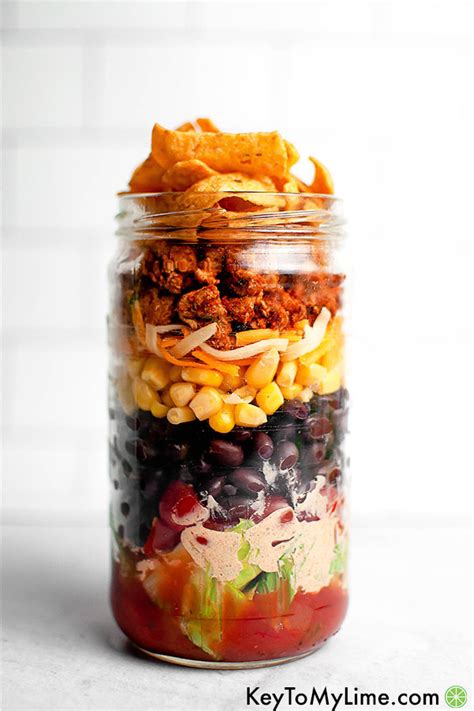 Taco Salad in a Jar - Easy Layered Mason Jar Recipe! - Key …