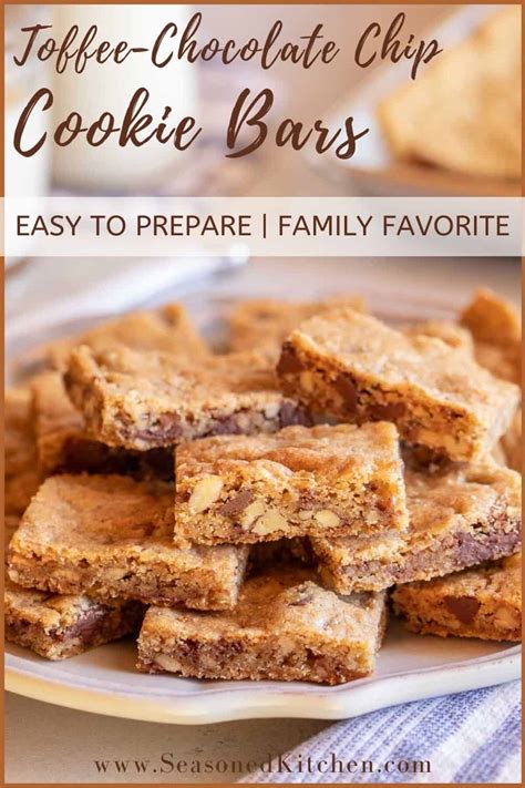 Toffee Chocolate Chip Cookie Bars Recipe - A Well …