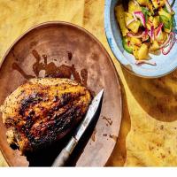 MARINATED CHICKEN BREASTS WITH GRILLED PINEAPPLE RELISH